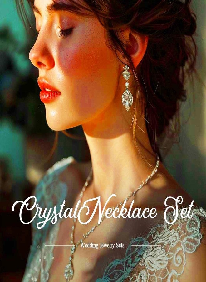 TWINKLEDE Royal Blue Rhinestone Necklace Jewelry Sets Sparkly Blue Necklaces Earrings and Bracelet for Women (Earrings & Necklace & Bracelet Set-Royal Blue) - Image 5